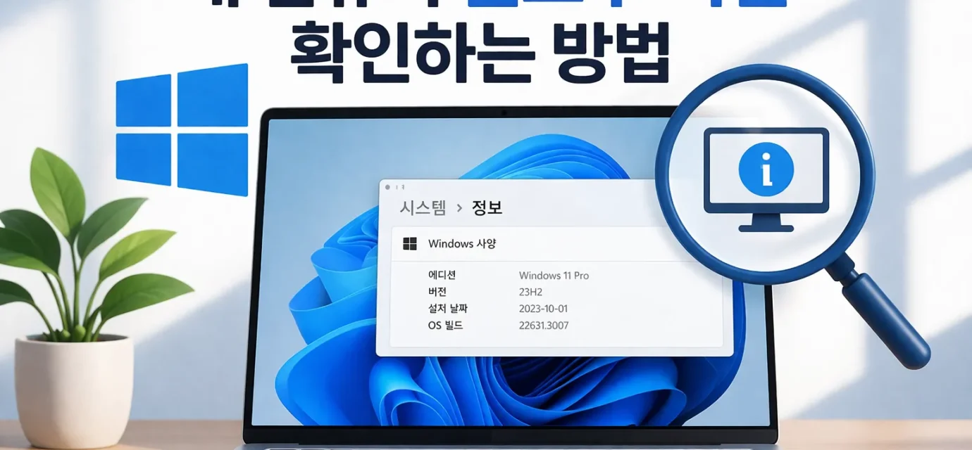 내 컴퓨터 윈도우 버전 확인하는 방법